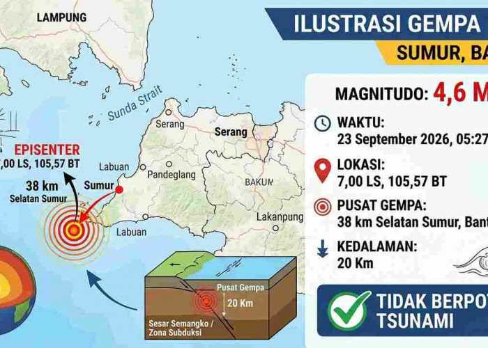 Gempa Magnitudo 4,6 Guncang Banten Pagi Ini, Cek Lokasi dan Kedalamannya