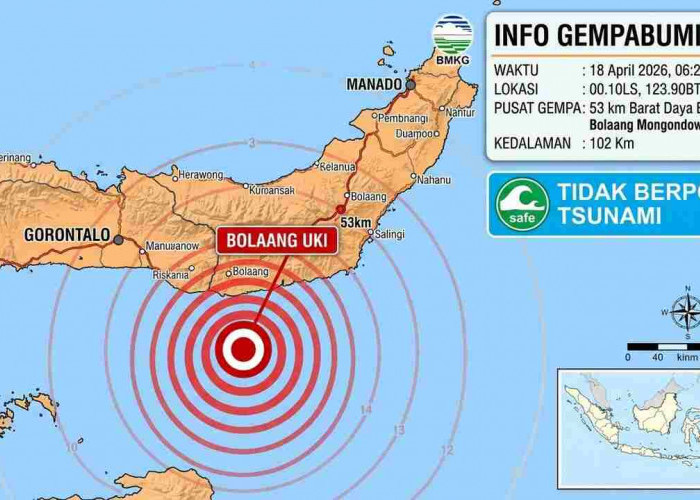 Gempa Magnitudo 5,9 Pagi Ini Guncang Bolaang Uki, Getarkan Wilayah Timur Indonesia