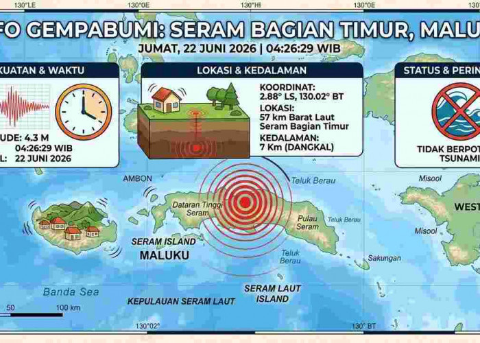 Gempa Magnitudo 4,3 Guncang Maluku Pagi Ini, Tak Berpotensi Tsunami