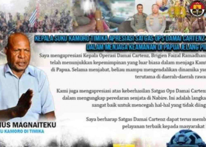 Satgas Ops Damai Cartenz 2024 Ungkap Peredaran Senjata di Nabire, Ini Kata Kepala Suku di Papua