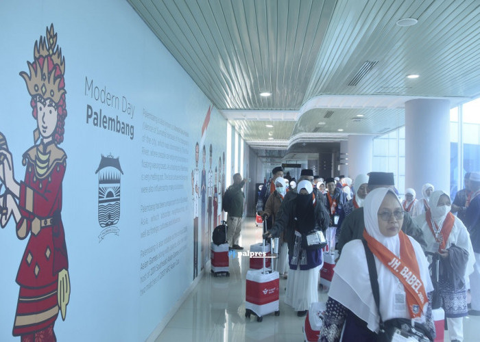 Kloter 4 Calon Jemaah Haji Bangka Belitung Terbang dari Bandara SMB II Palembang 