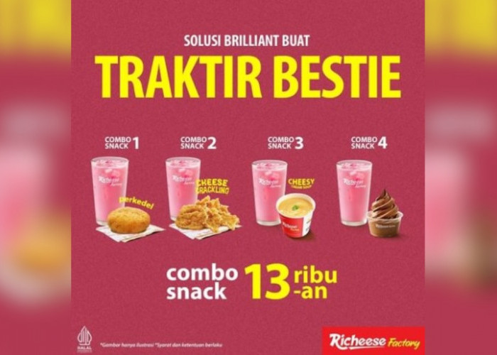 Traktir Bestie Tercinta Pake Combo Snack Richeese Factory, Dapatkan 4 Menu Pilihan Hanya Rp13ribuan