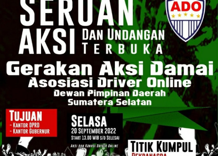  ADO Sumsel Bakal Demo, Minta Pemerintah Tentukan Tarif Dasar Driver Online