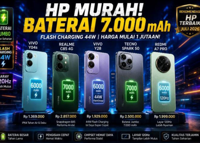 5 HP Android Murah Rp1 Jutaan Ini Gendong Baterai Monster Hingga 7.000 mAh, Mau?