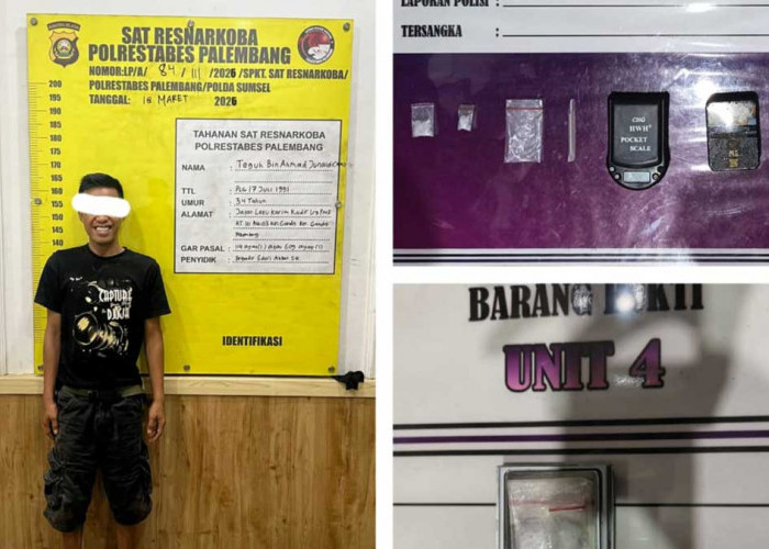 Polrestabes Palembang Sikat Pengedar Sabu di Gandus, Selidiki Jaringan Pemasok di Belakangnya