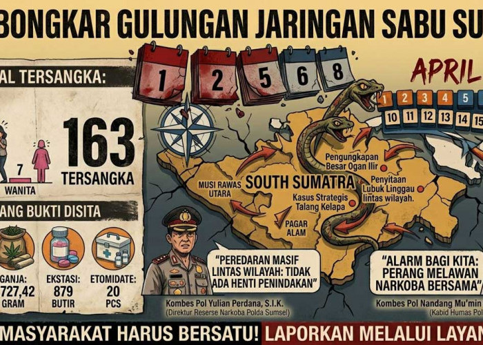 Sumsel Siaga Narkoba! 163 Tersangka Diringkus dalam 18 Hari, Polisi Temukan Zat Baru 'Etomidate'