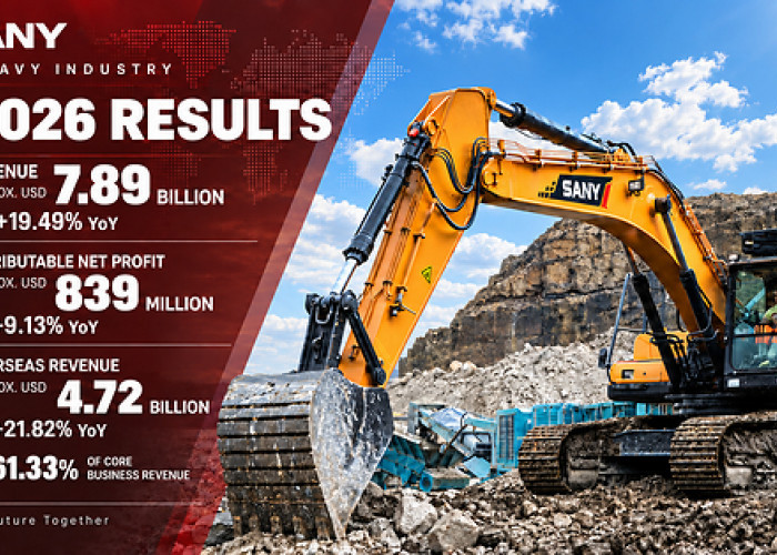 SANY Heavy Industry Makin Ganas! Pendapatan Semester I 2026 Melejit 19,49%, Pasar Global Jadi Andalan