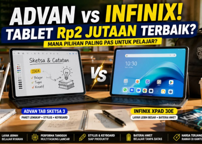 Pilih Mana untuk Belajar Online? Adu Tangguh Tablet 2 Jutaan ADVAN Tab Sketsa 3 vs Infinix XPAD 30E