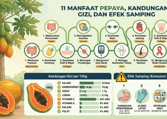 Rahasia Sehat: Cek Kandungan Gizi, Khasiat Luar Biasa Buah Pepaya, serta Aturan Konsumsinya