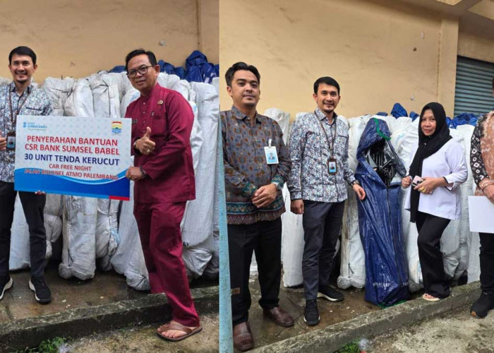 Dukung UMKM di Pedestrian Atmo, Bank Sumsel Babel Salurkan Bantuan CSR Tenda untuk Car Free Night
