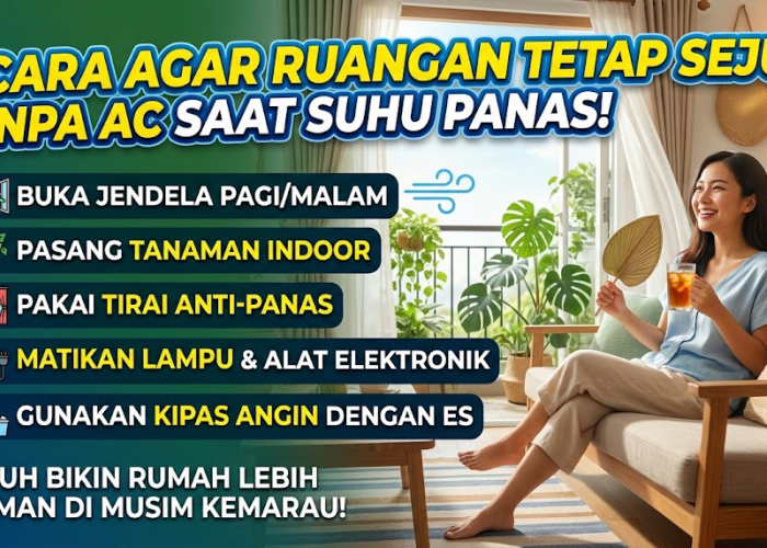 5 Cara Agar Ruangan Tetap Sejuk Tanpa AC Saat Suhu Panas, Ampuh Bikin Rumah Lebih Nyaman di Musim Kemarau!