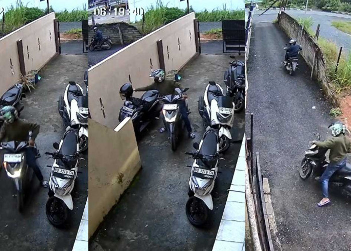 Waspada! Motor Mahasiswi Unsri Digasak Maling di Indralaya, Aksi Pelaku Terekam CCTV