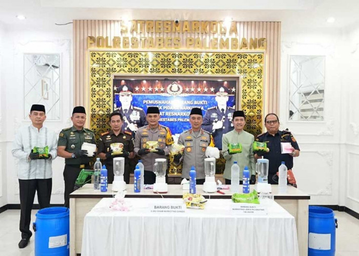 66 Ribu Nyawa Terselamatkan! Polrestabes Palembang Hancurkan Ribuan Gram Sabu dan Ekstasi