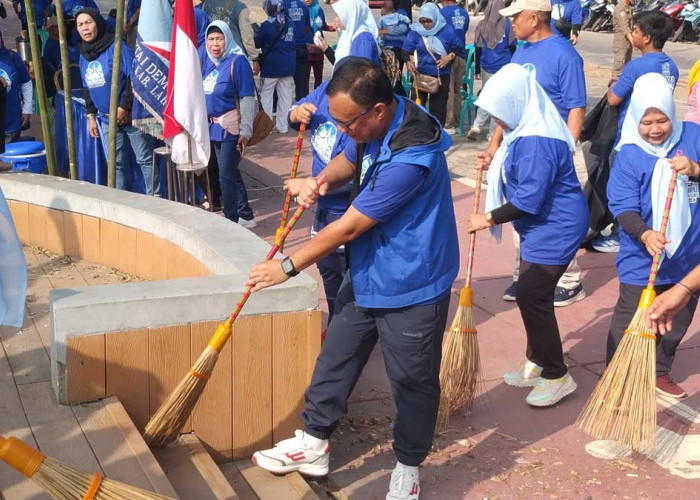 DPC Demokrat Lahat Gelar Gerakan Langit Biru Indonesia Asri di Tepian Ayik Lematang