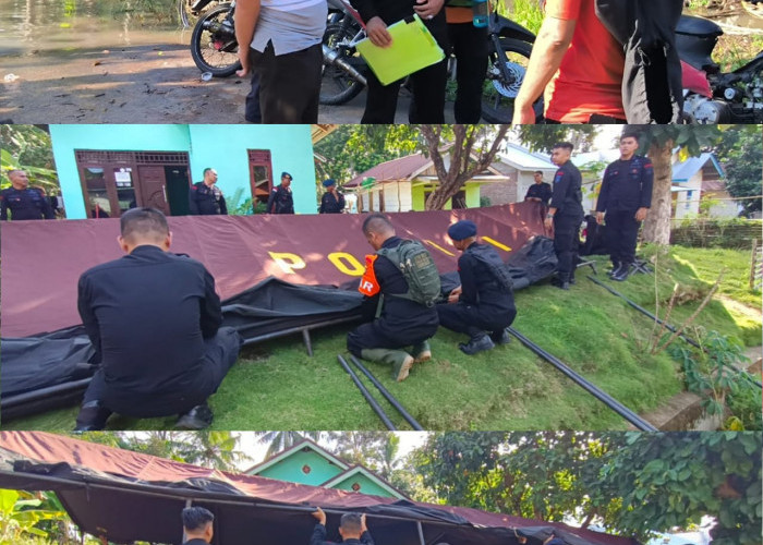 Satbrimob Polda Sumsel Batalyon B Pelopor Dirikan Posko Penanggulangan Bencana di Belalau II Kota Lubuklinggau