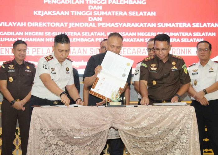 Sidang Online Lebih Mudah! 3 Instansi Hukum di Sumsel Resmi Teken Perjanjian Kerja Sama