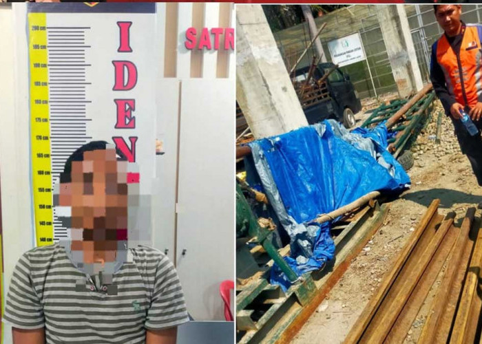 Kepergok Patroli Sedang Potong Besi, Aksi Maling 5 Batang Rel Kereta Api di Lahat Berhasil Dibekuk Polisi