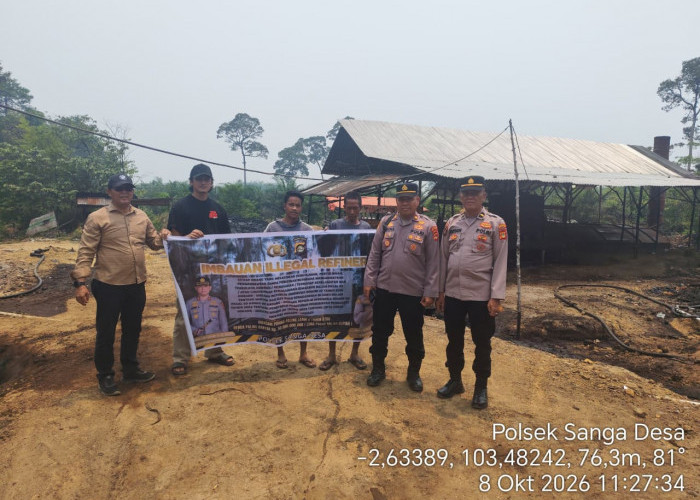 Polsek Sanga Desa Patroli di Keban I, Imbau Masyarakat Hentikan Aktivitas Illegal Refinery