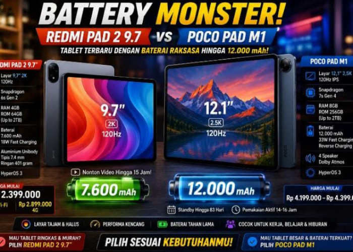 Pilih Mana? Perbandingan Lengkap Tablet Redmi Pad 2 vs POCO Pad M1, Mana yang Paling Worth It?