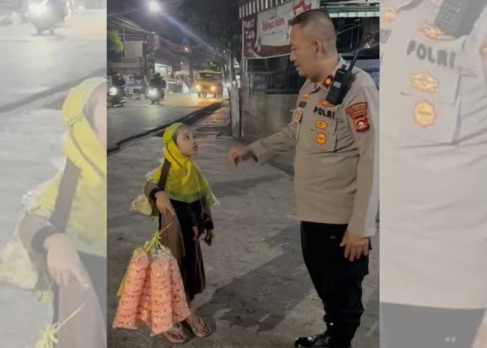 Aksi Haru Kapolsek IB I Palembang: Borong Semua Dagangan Bocah Penjual Kerupuk dan Antar Pulang