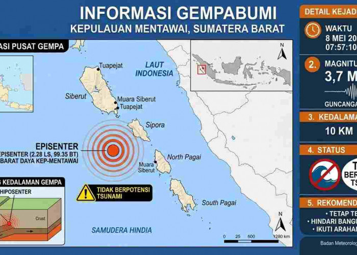 Mentawai Diguncang Gempa 3,7 Magnitudo Pagi Ini, Rentetan Gempa Susul NTT