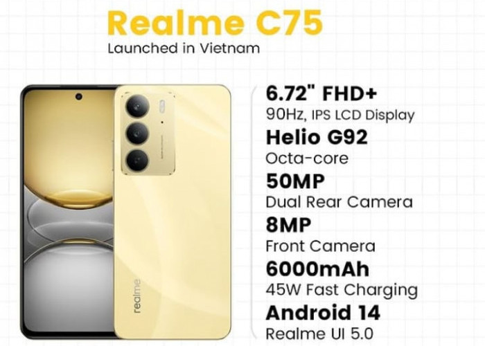 Realme C75 Hp Terjangkau Harga Rp 2 Jutaan yang Tahan Banting dan Tahan Air, Tertarik?