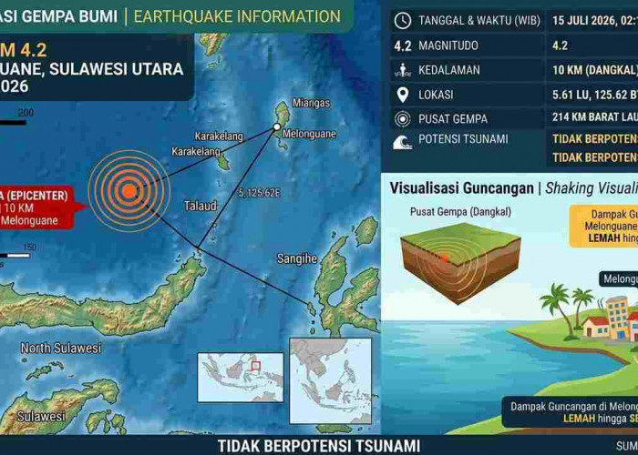 Gempa Magnitudo 4,2 Guncang Melonguane Sulut Pagi Ini, BMKG: Tak Berpotensi Tsunami