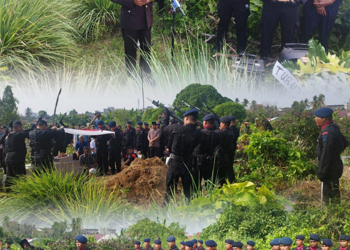 Satbrimob Polda Sumsel Batalyon B Pelopor Berduka, Wadanyon B Pelopor Pimpin Upacara Pemakaman