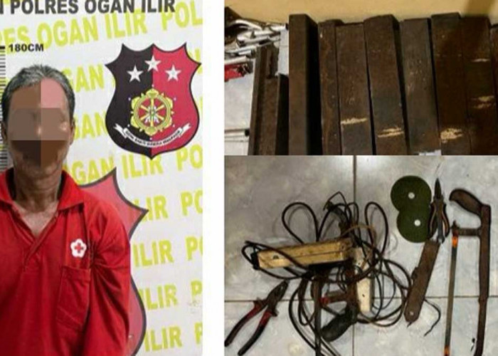 Polisi Gagalkan Penjualan 8 Batang Besi Rel KAI, Pelaku Asal Ogan Ilir Diringkus di Palembang