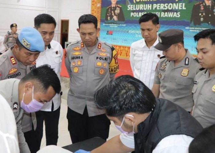 Kapolres Musi Rawas Sidak Tes Urine Ratusan Anggota Polisi, Bagaimana Hasilnya?