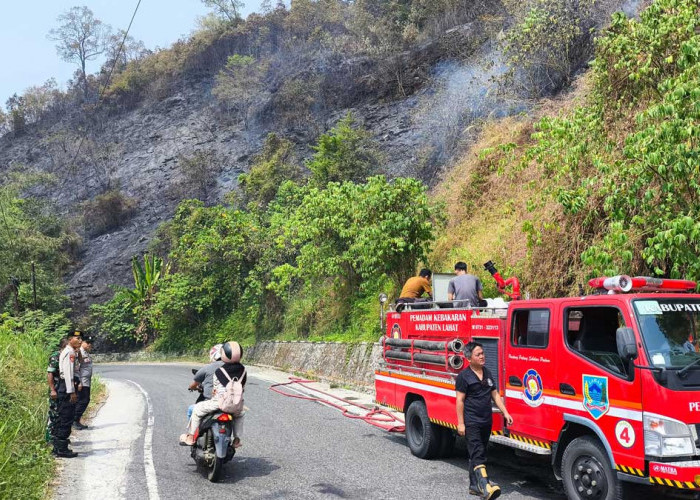 Gercep Padamkan Api di Tebingan Lahat: Polsek Pulau Pinang Bersama BPBD Sigap Cegah Kebakaran Lahan Meluas
