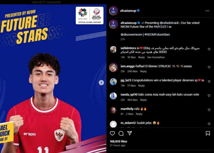 Pemain Timnas Indonesia U23 Rafael Struick Menangkan Nominasi Future Star of the AFC U23