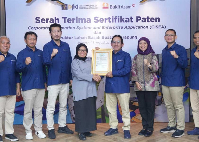 PT Bukit Asam Terima Hak Paten untuk Aplikasi CISEA dan Lahan Basah Buatan Terapung