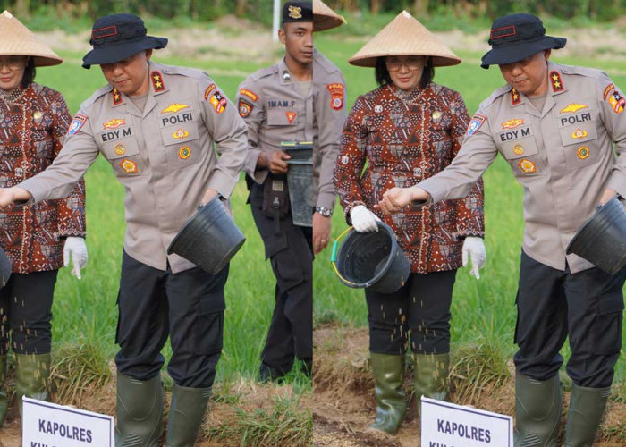 Kakorbinmas Baharkam Polri Semai Padi di Kulonprogo, Bentuk Dukungan Ketahanan Pangan Nasional