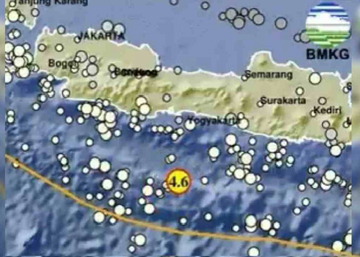 Update BMKG, Gempa 4.6 Magnitudo Guncang Cilacap Jateng, Terjadi pada Kedalaman 10 Km 