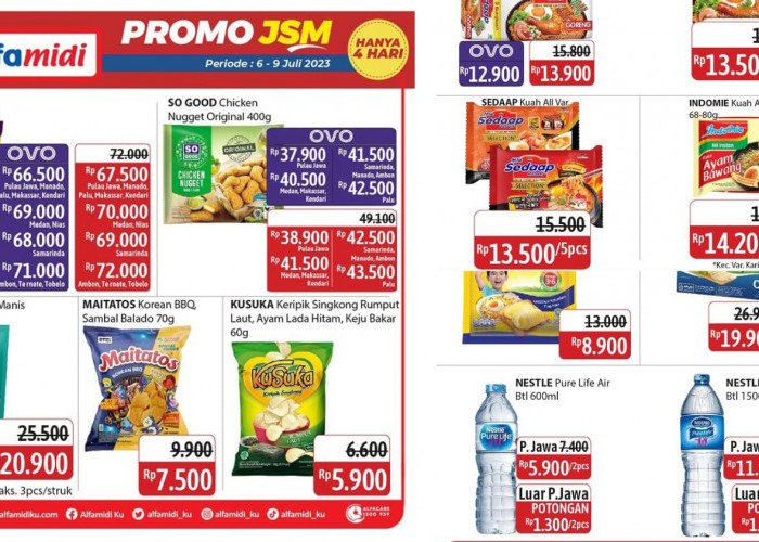 HANYA 4 HARI! Katalog Promo JSM Alfamidi Periode 6-9 Juli 2023, Dapatkan Sembako dengan Harga Hemat