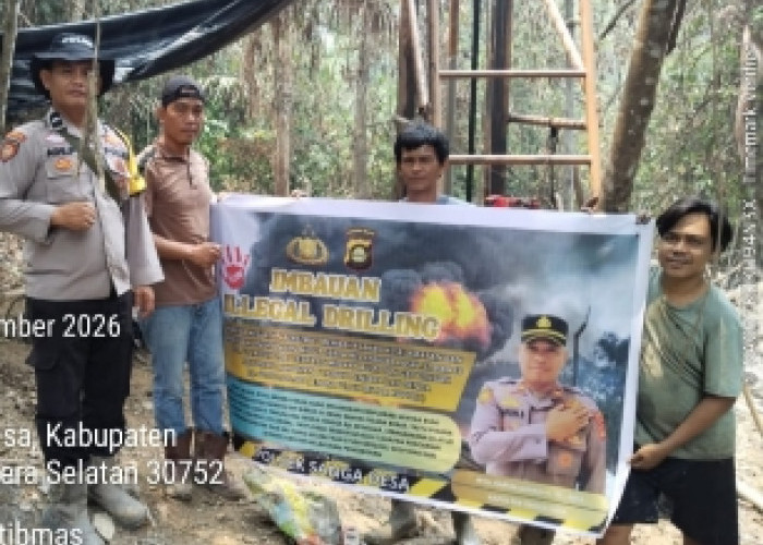 Cegah Aktivitas Ilegal Drilling, Bhabinkamtibmas Imbau Warga Desa Macang Sakti Patuhi Hukum