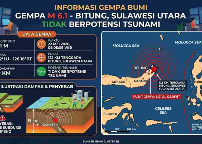 Bitung Diguncang Gempa 6,1 Magnitudo Pagi Ini, Getaran Susulan Terjadi Berulang