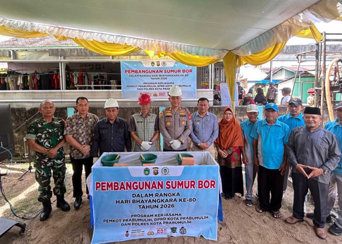 Kado Indah Hari Bhayangkara: 150 KK di Tugu Kecil Prabumulih Akhirnya Bakal Nikmati Air Bersih Gratis