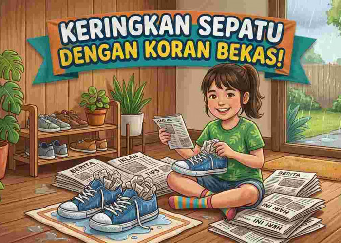 Koran Bekas Jangan Dibuang! Bisa Dipakai untuk Keringkan Sepatu Basah