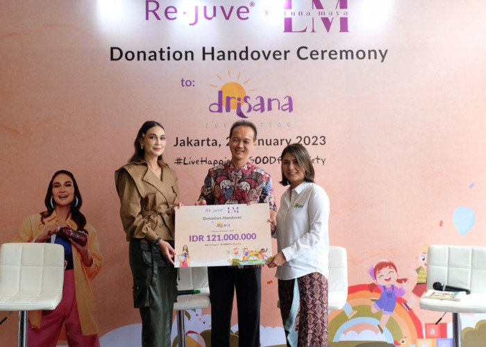 Re.juve dan Luna Maya Berikan Donasi Rp121 Juta ke Anak Berkebutuhan Khusus