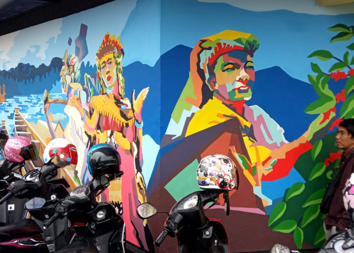KEREN! Dinding Kantor Bappeda Tampilkan Kebudayaan Kabupaten Lahat, Ayo Lihat Buktinya
