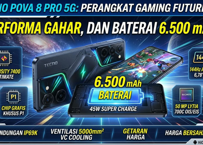 HP Gaming Monster: Kupas Tuntas Spesifikasi Gahar Tecno Pova 8 Pro 5G dengan Layar AMOLED 144 Hz dan Baterai