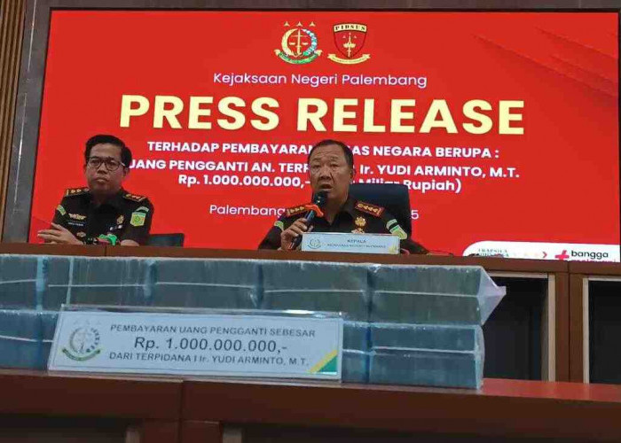 Terpidana Korupsi Masjid Sriwijaya Kembali Bayar Rp 1 Milyar kepada Kejari Palembang