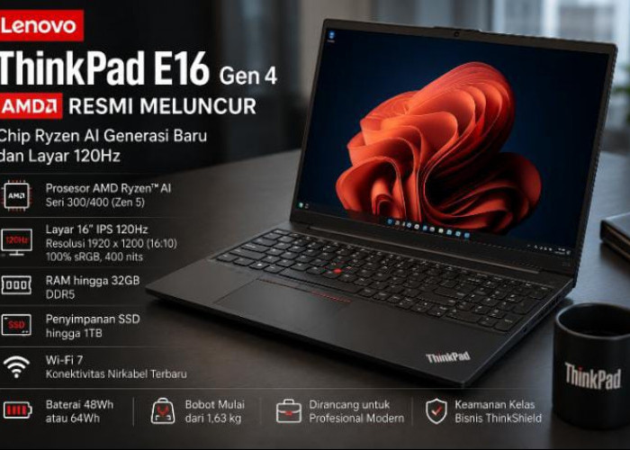 Laptop Bisnis Impian Resmi Hadir! Kenali Keunggulan ThinkPad E16 Gen 4 dengan Prosesor Ryzen AI Terbaru