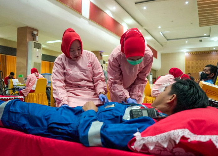 Pekerja Kilang Pertamina Plaju Berhasil Kumpulkan 300 Kantong Donor Darah