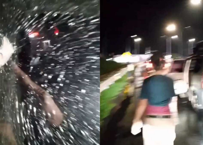 Mencekam! Detik-detik Pengendara Tol Prabumulih Kejar Pelaku Lempar Batu di Semak Belukar