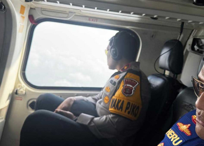 Naik Helikopter Usai dari Lubuklinggau, Wakapolda Sumsel Sisir 4 Daerah Paling Rawan Karhutla