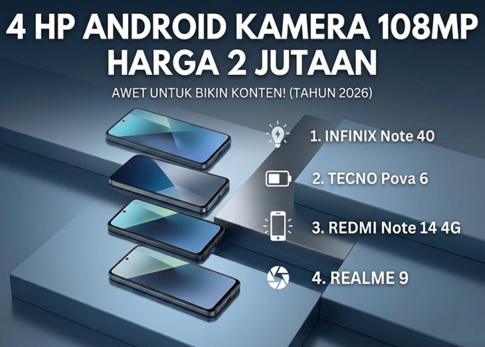 Nggak Perlu Mahal Buat Bikin Konten Keren, Ini 4 Rekomendasi HP Kamera 108MP Terbaik Harga 2 Jutaan di 2026