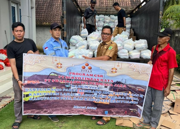 Jelang Lebaran, 2 Perusahaan Titan Group Bagikan 7.030 Paket Sembako Program CSR untuk 4 Kabupaten di Sumsel